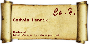 Csávás Henrik névjegykártya