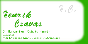 henrik csavas business card