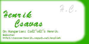 henrik csavas business card